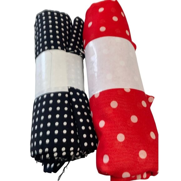 Polka Dot Fabric Bundle Black & Red Cotton Polyester - Picture 1 of 4